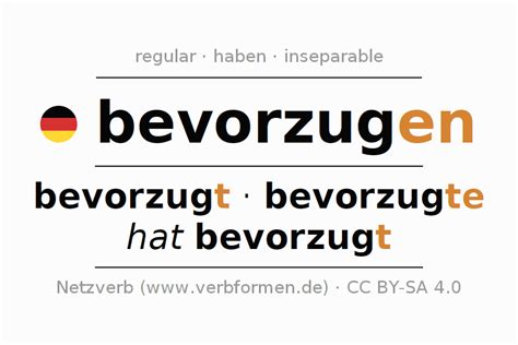 bevorzugen englisch|BEVORZUGEN in English